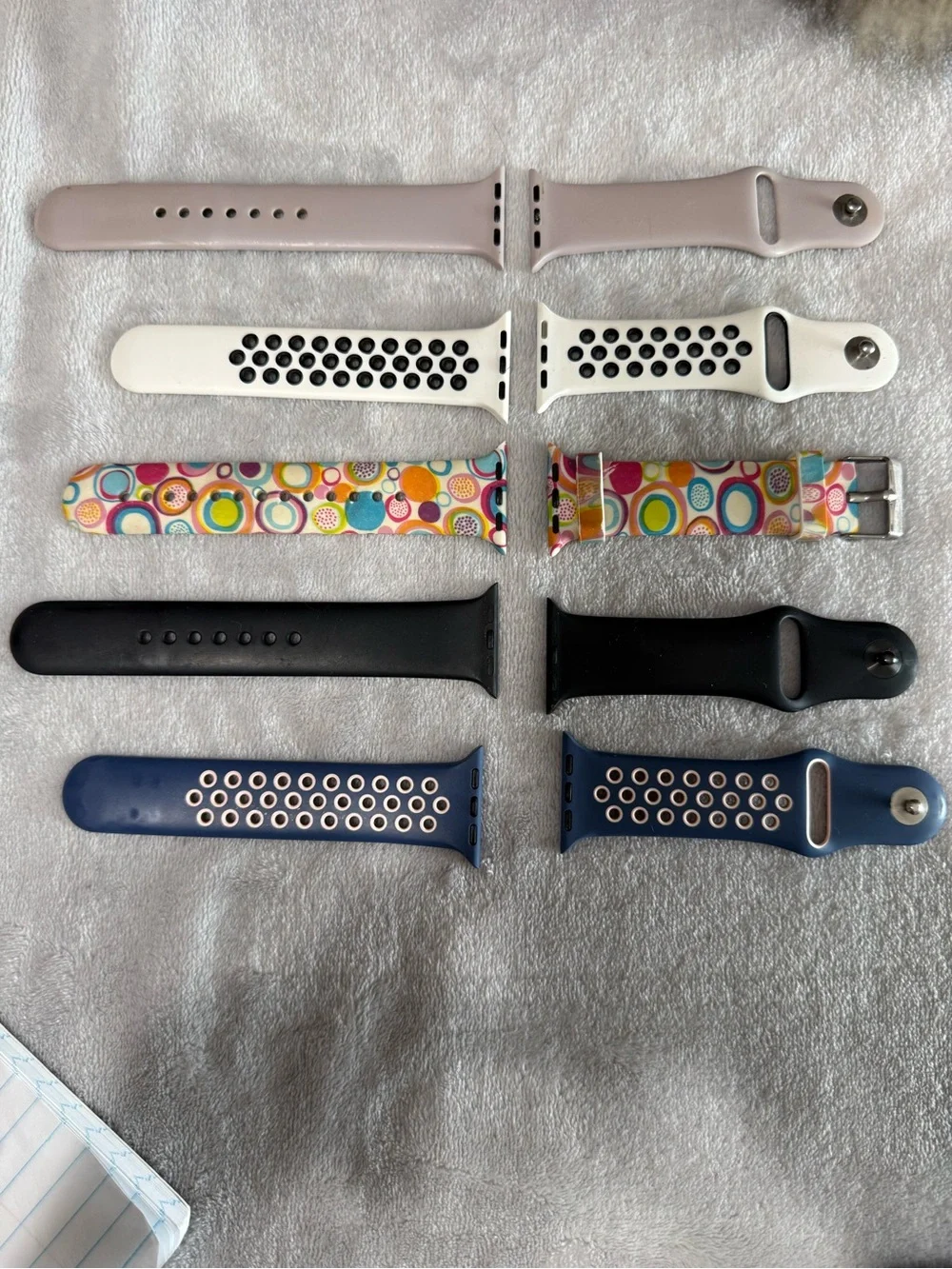 Interchangeable Silicone Watch Bands - Pink, White, Multicolor, Black, Navy